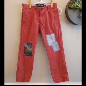 Mini Boden red pants with patches